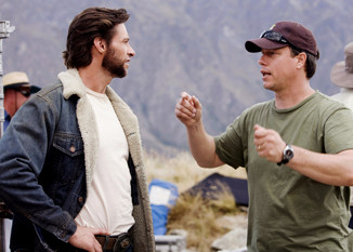 Hugh Jackman and director Gavin Hood on the set of X-MEN ORIGINS: WOLVERINE.